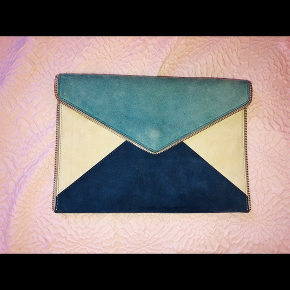 REBECCA MINKOFF BLUE SUEDE CLUTCH - Picture 2 of 7